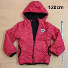 ピンク　ドット柄フード付きジャケット