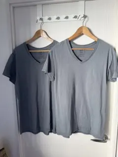Fruit of the Loom グレー Vネック Tシャツ M2枚組