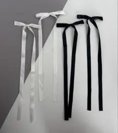 白黒ヘアリボン