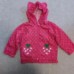 水玉ジャケット 100cm ピンク　フード付き　ジャンパー　アウター