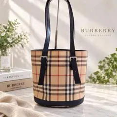 BURBERRY ノバチェック ミニトートバッグ 肩掛け レザー ベージュ
