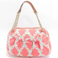 kate spadeケイトスペード ハンドバッグ キャンバス ピンク 肩掛け可能