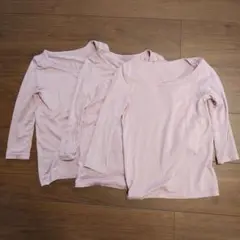 ヒートテック　HEATTECH　ピンク 長袖　ラウンドネック 3枚セット