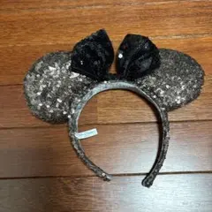ディズニー ミニー スパンコール カチューシャ ブラウン×ブラック