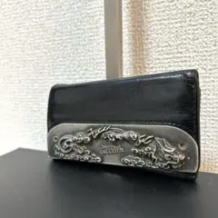 【希少✨エンボスプレート/高級】ジャンポールゴルチエ　キーケース　レザー　黒　稀のサムネイル