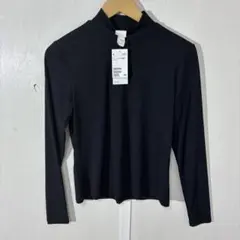 【 3038番】H&M モックネック 長袖カット　黒　M 未使用　春夏秋のサムネイル