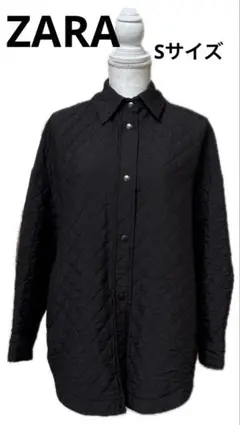 【ZARA】ブラック パフキルティングシャツジャケット　S