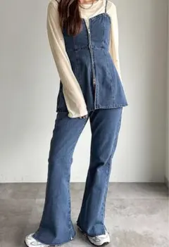 アプレジュールミニョン デニムフレアパンツ　ブーツカットデニム フレアデニム