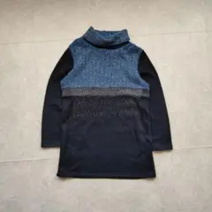 タートルネック ニット チュニック ラメ 切替 ノームコア アーカイブ ウール混