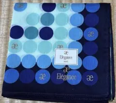 【新品未使用】Elegance Paris ハンカチ 青系　ドット柄