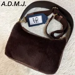 【新品未使用】A.D.M.J. ビーバーファー　レザー　2wayショルダーバッグ