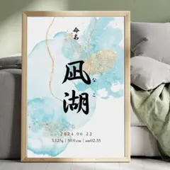《当店人気No.1　命名書》オリジナル　水彩　デザイン　オーダー　命名紙