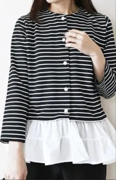 BORDERS at BALCONYネイビー 七分袖 トップス - メルカリ