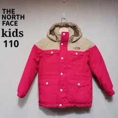 THE NORTH FACE キッズダウンジャケット110 レッド 刺繍ロゴ