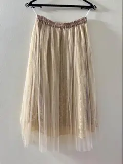 ジルスチュアートレースチュールフレアスカート ベージュ