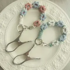 マクラメ✿シューズクリップ✿マルチクリップ✿お花編み