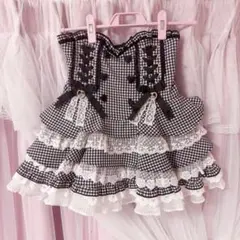 LIZLISA レースアップティアードスカパン グレーのサムネイル