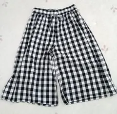 earth music＆ecology チェック柄 ガウチョパンツ M