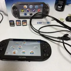 PS Vita 本体 ブラック確認済み　ソフト3本充電器あり