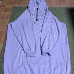 フード付き　ラベンダー　トレーナーワンピース
