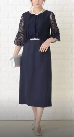 【フォーマルドレス】レースロングパーティドレス・ワンピース