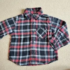 チェック柄長袖シャツ ネイビー/レッド