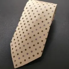 美品 バーバリーロンドン シルク100% ネクタイ クリーム×ドット B03
