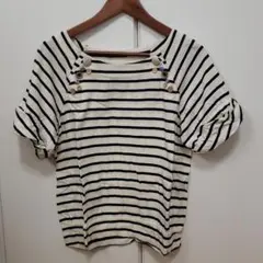 チャオパニック　ボーダーTシャツカットソー　Mサイズのサムネイル