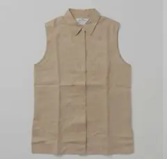 MaxMara ノースリーブシャツ ベージュ リネン