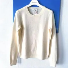 ☆新品未使タグ付き少し難☆UNIQLOカシミヤ100%セーター オフホワイト S