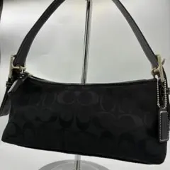 極美品】コーチ　ハンドバッグ　ワンショルダー　6371 シグネチャー　ブラック