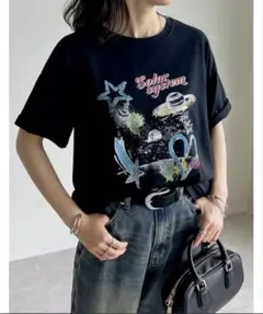 【リエディ】オーバーサイズプラネットグラフィックTシャツのサムネイル