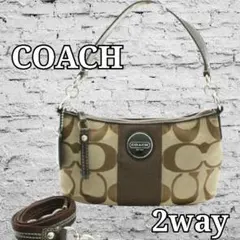 COACH コーチ 2way ショルダーバッグ シグネチャー ブラウン