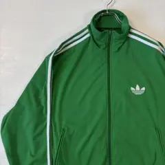 アディダス　オリジナル　トラックジャケット 刺繍ロゴ　Lサイズ　グリーン　古着