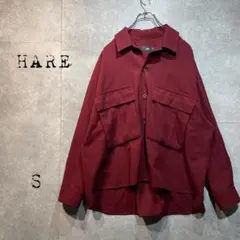 HAREハレ　ビックポケットオーバーシャツ　ボルドー　S