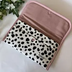 ふんわり可愛いダルメシアン お薬手帳ケース 通帳ケース ホワイト