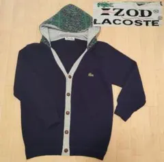IZOD LACOSTE　アクリルカーディガン リメイク パーカー ネイビー