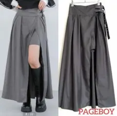 PAGEBOY ドッキングラップスカート グレー F