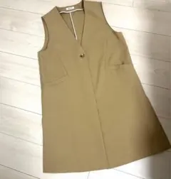 NOLLY'S ベージュ ノースリーブベスト　ジレのサムネイル