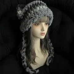 よ*ぎ様 【ゲリラオークションstart】257ハンドメイド編み物　猫耳ニット帽