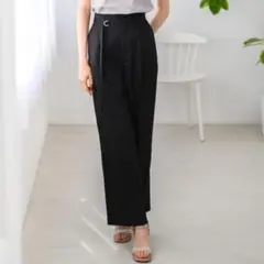 ミッシュマッシュ　Sサイズ　タックワイドパンツ　黒　ブラック