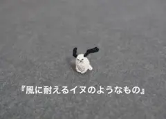 風に耐えるイヌのようなもの　　ミニチュア　あみぐるみのサムネイル