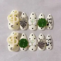 現品　ネイルチップ　平成女児　ウィッシュコア　音符　クローバー