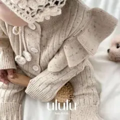 ululu 韓国風つぶつぶニットロンパース