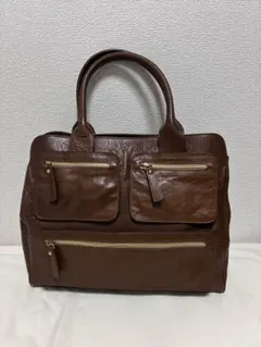 EMPORIO ARMANI レザーブラウントートバッグ