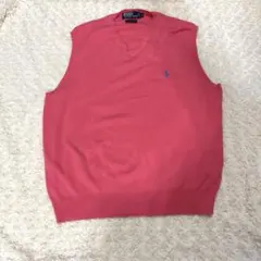 Polo by Ralph Lauren ピンク Vネックベスト XL