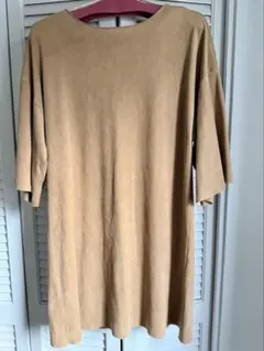 ZARA スエード調 ワンピース チュニック ベージュ 半袖 サイズXS