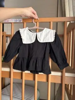 bebeholic 韓国子供服　ブラウス　ブラック　長袖 s