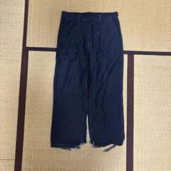 ダークブルーデニム ワイドレッグパンツ