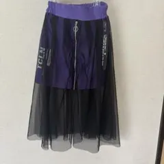 チュールレイヤードスカート パープル 130cm